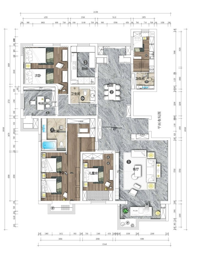 新中式风格装修效果图-建发榕墅湾